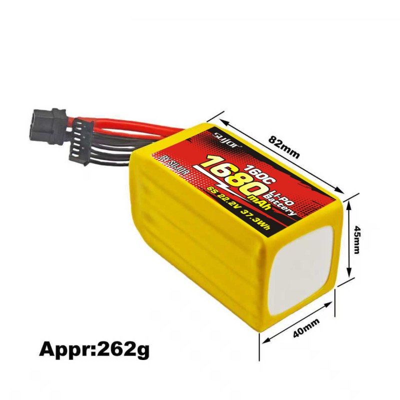 SUJOR 22.2V 6s1p 1680mAh 160C FPV Battery Pack