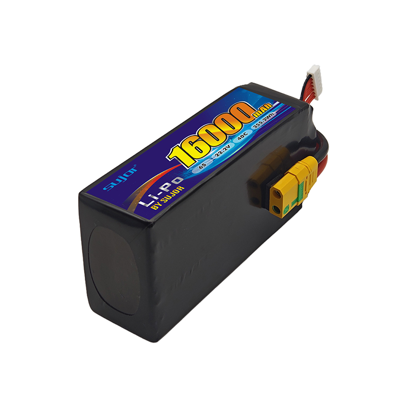 SUJOR 6s1p 22.2V 16000mAh 40C High Rate UAV Drone Battery