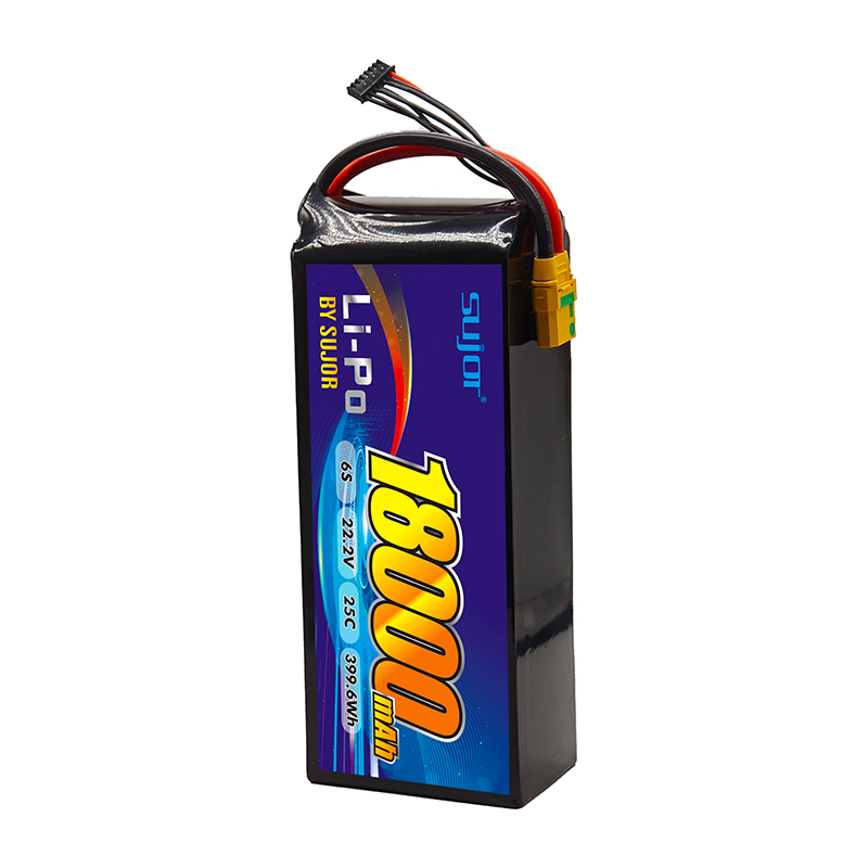 SUJOR 22.2V 6s1p 18000mAh 25C UAV Lithium Battery
