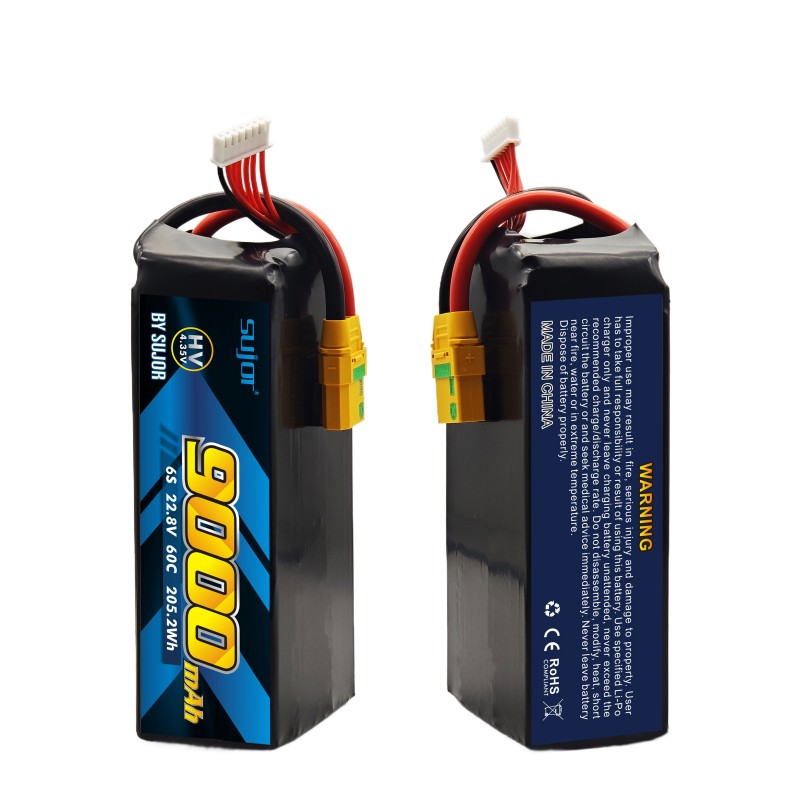 SUJOR 6s1p 9000mAh 22.8V 60C Lipo Smart Drone Battery