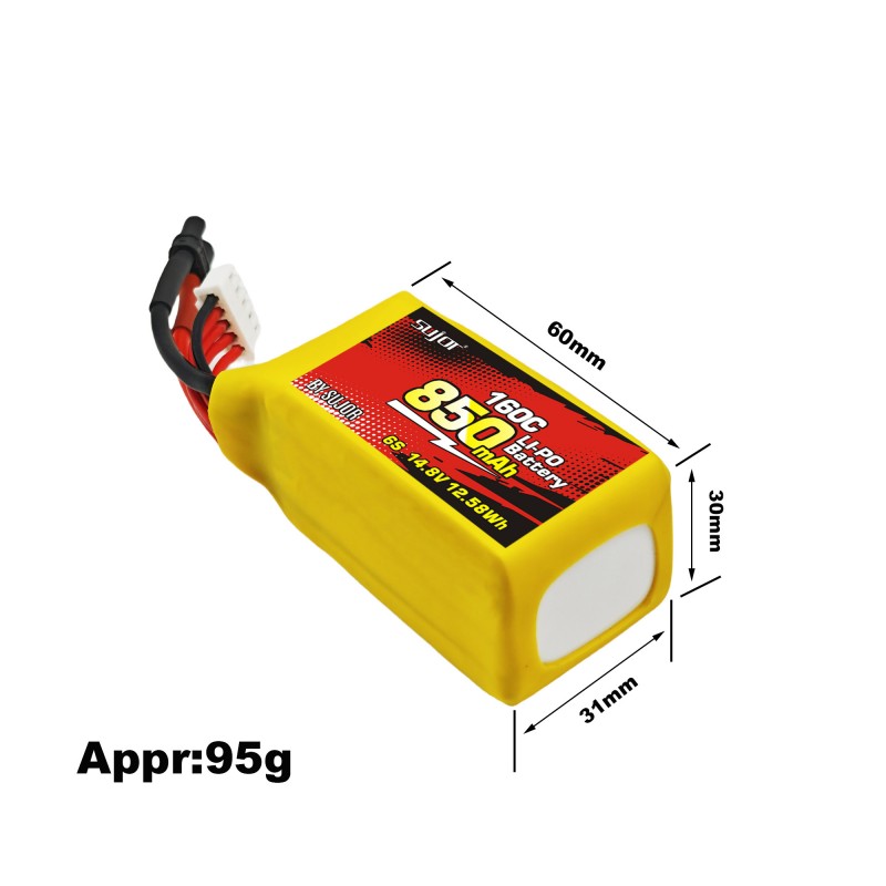 SUJOR 14.8V 4s1p 850mAh 160C FPV Battery Pack