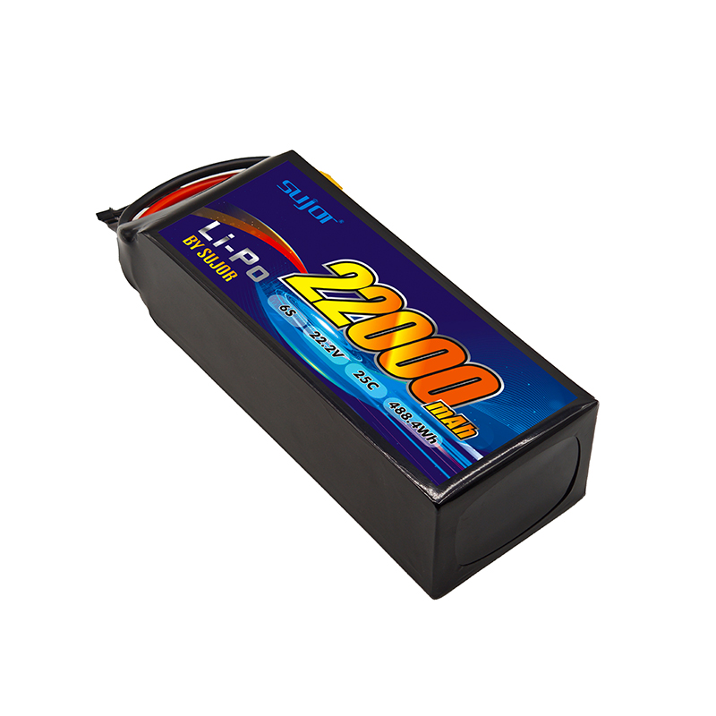SUJOR 6s1p 22.2V 22000mAh 25C Lipo High Rate Drone Battery Pack